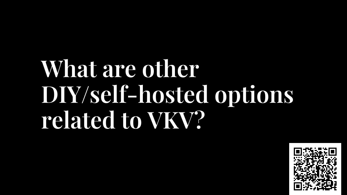What are other DIY/self-hosted options related to VKV?